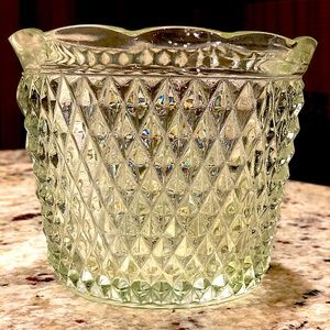 VINTAGE tall clear glass diamond point ice bucket
